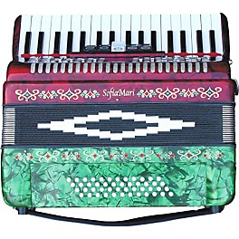 SofiaMari SM-3448 34 Piano 48-Bass Accordion Gray Pearl SofiaMari SM-3448 34 Piano 48-Bass Accordion Red and Green Pearl