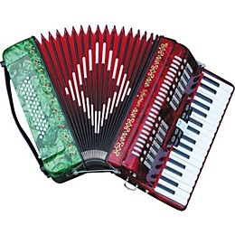 Open Box SofiaMari SM-3448 34 Piano 48-Bass Accordion Level 2 Red and Green Pearl 190839212344