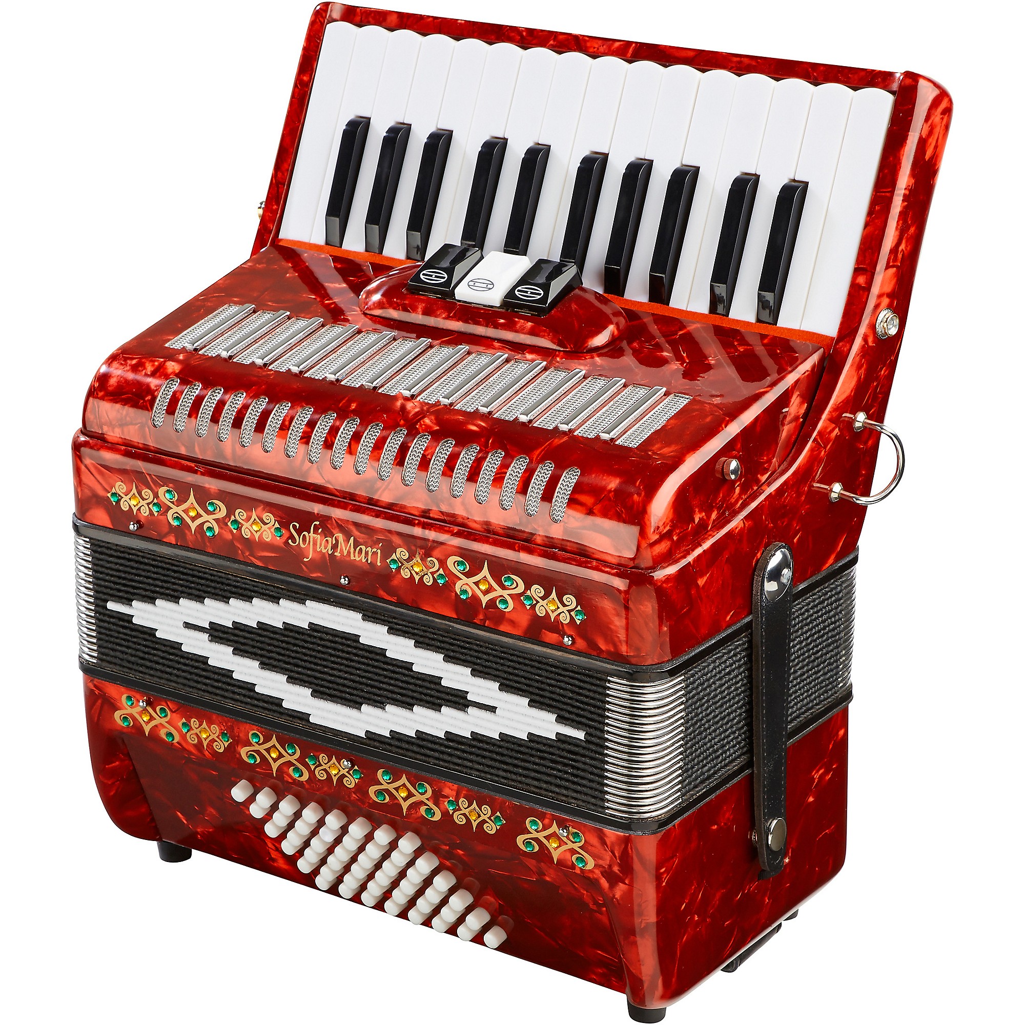 mezzo piano椅子 SofiaMari SM-2648, 26 Piano 48 Bass Accordion Red Pearl | Guitar