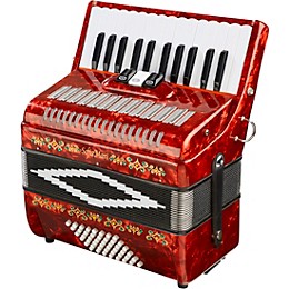 Open Box SofiaMari SM-2648, 26 Piano 48 Bass Accordion Level 2 Red Pearl 888366029329