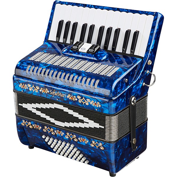 Open Box SofiaMari SM-2648, 26 Piano 48 Bass Accordion Level 2 Dark Blue Pearl 194744634789