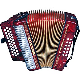 Hohner 3522 Corona II Classic FBE Accordion Red Pearl