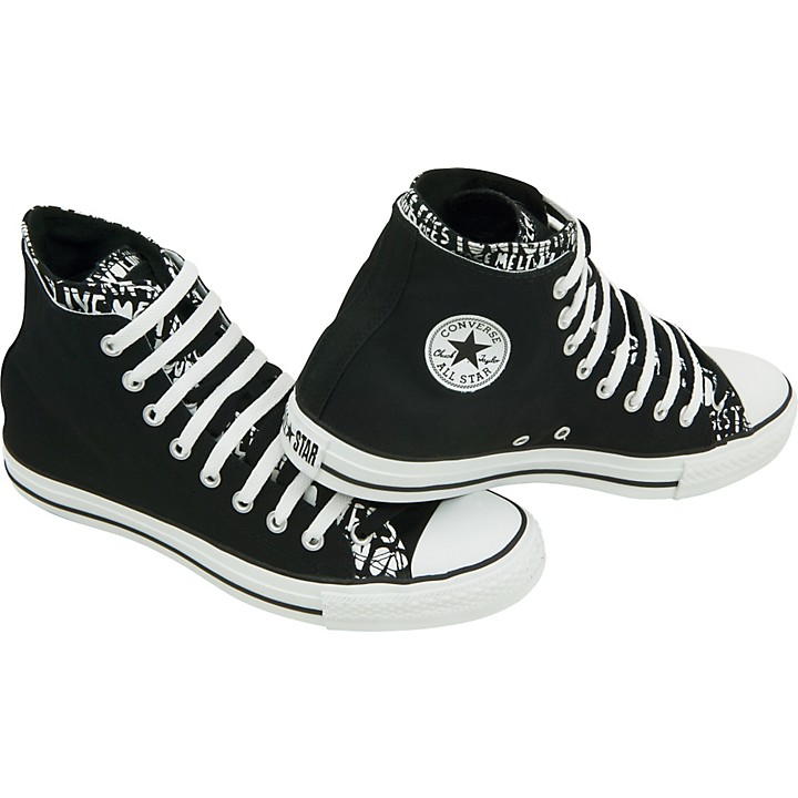 Ed Forekomme stå Converse Chuck Taylor All Star High Top Double Upper Live Fast Shoes Black  12 | Guitar Center