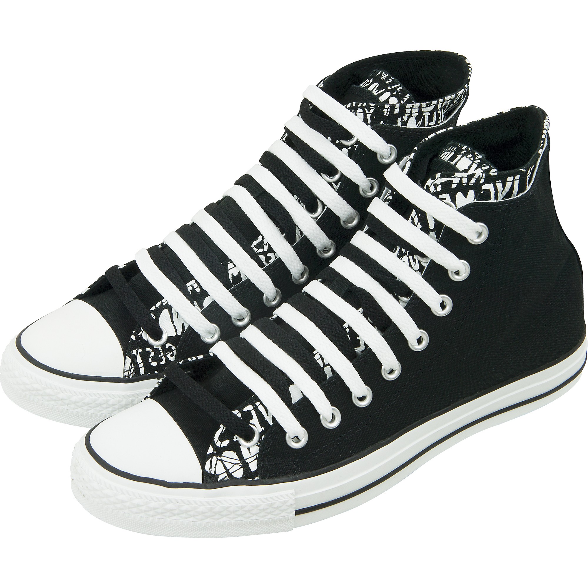  Converse Chuck Taylor All Star Hi Double Upper Sneaker  (Black/Multi 9758, Numeric_6)