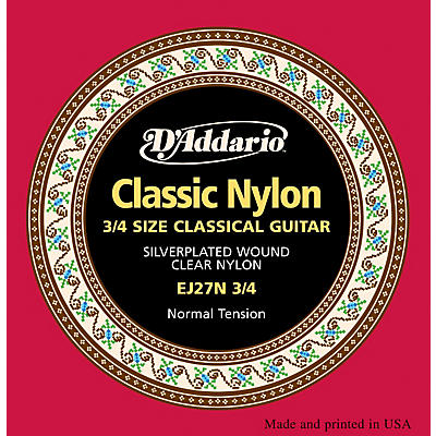 D'addario Ej27 Nylon Classical Guitar Strings 3/4 Size for sale
