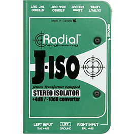 Radial Engineering J-ISO Jensen Transformer Equipped Stereo Isolator +4dB to -10dB Converter