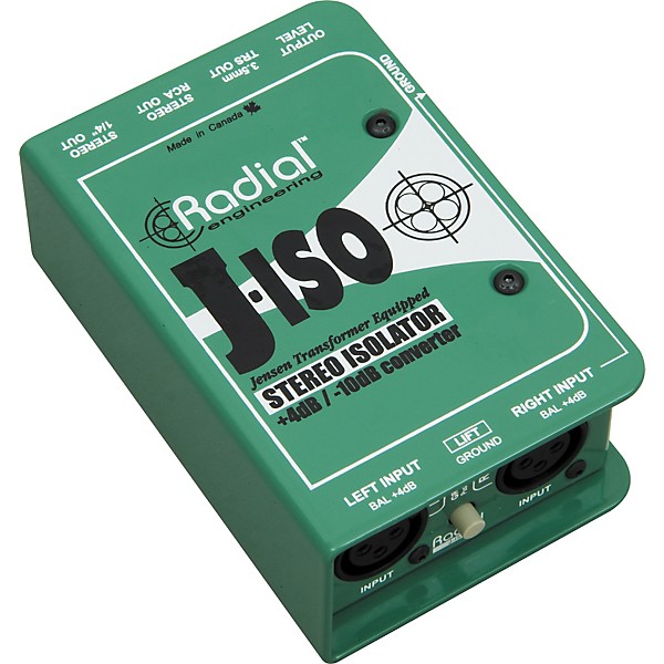 Radial Engineering J-ISO Jensen Transformer Equipped Stereo Isolator +4dB to -10dB Converter