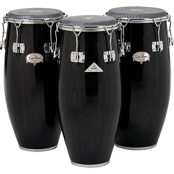 Open Box Gon Bops Alex Acuna Series Conga Drum Level 2 Ebony Lacquer 888365539683