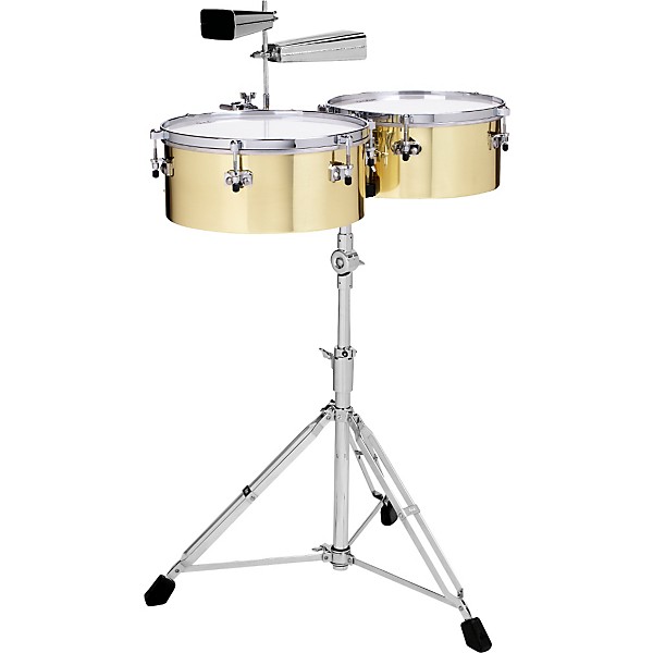 Gon Bops Alex Acuna Signature Brass Timbales with 9600 Stand