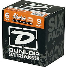 Dunlop Nickel Plated Steel Electric Guitar Strings Light 6-Pack