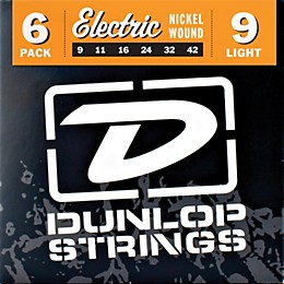 Dunlop Nickel Plated Steel Electric Guitar Strings Light 6-Pack
