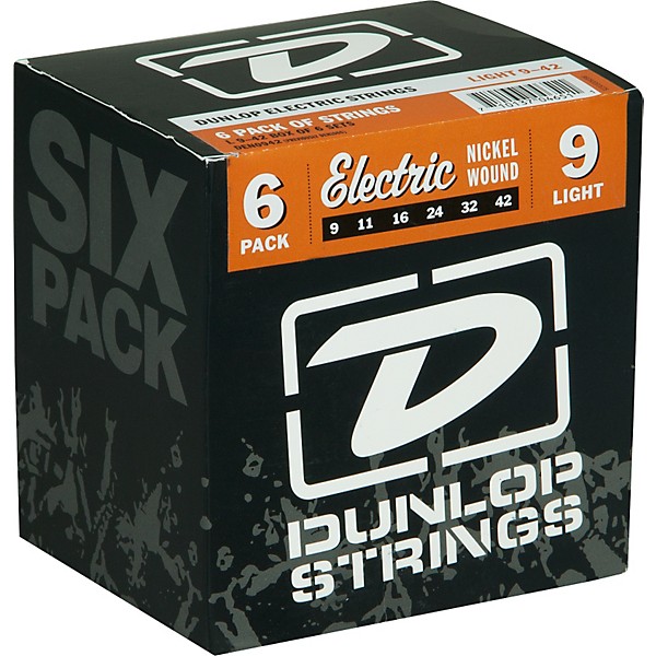 Dunlop Nickel Plated Steel Electric Guitar Strings Light 6-Pack
