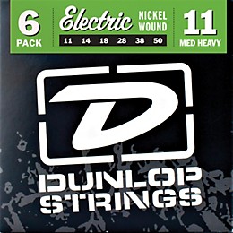 Dunlop Nickel Plated Steel Electric Guitar Strings Medium Heavy 6-Pack