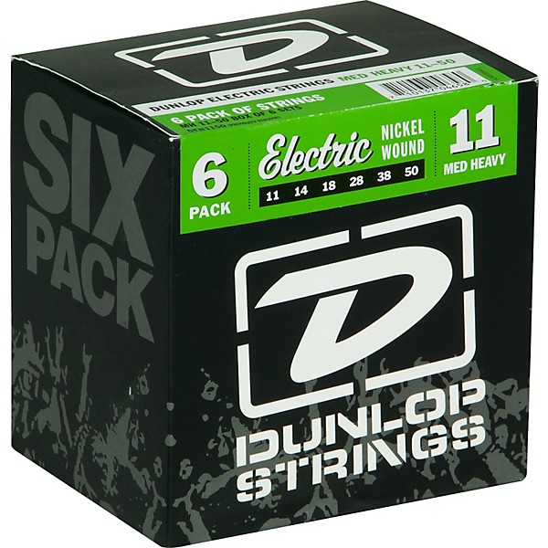 Dunlop Nickel Plated Steel Electric Guitar Strings Medium Heavy 6-Pack