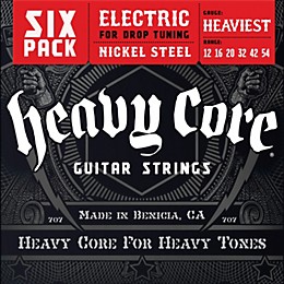 Dunlop Heavy Core Electric Guitar Strings Heaviest 6-Pack