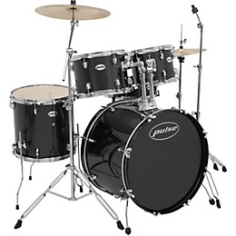 Pulse 5-Piece Standard Drum Set With Cymbals Black