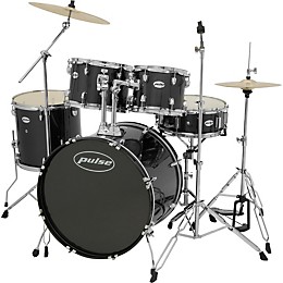 Pulse 5-Piece Standard Drum Set With Cymbals Black