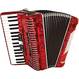 Open Box Hohner 72 Bass Entry Level Piano Accordion Level 1 Red