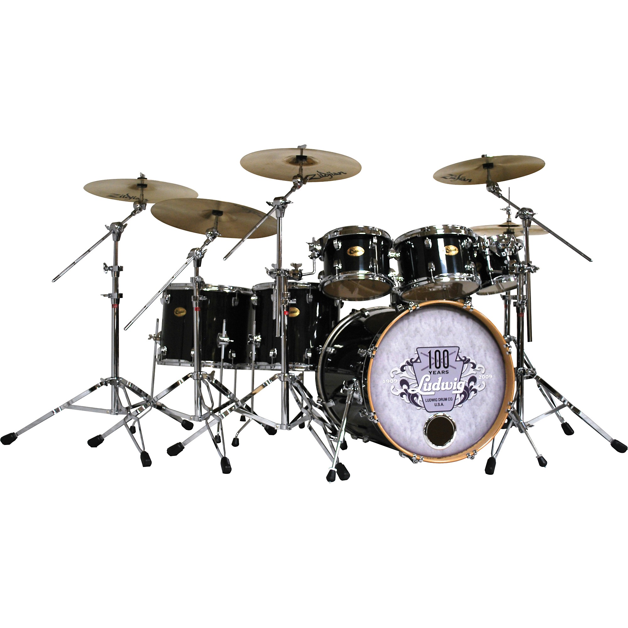 Ludwig Centennial 7 piece shell Pack Silver Sparkle | Guitar Center