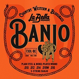 La Bella 730-BE Nickel Plated Wound Ball-Ends 5-String Banjo Strings - Light