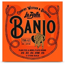 La Bella 730-LE Nickel Plated Wound Loop-Ends 5-String Banjo Strings - Light