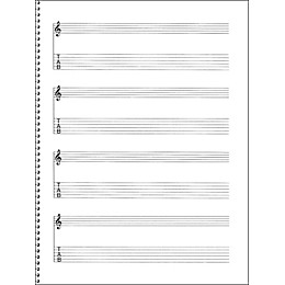 Music Sales Passantino Guitar Manuscript Paper Spiral pad #159 - 4 Staves, 64 Pgs, 9X12