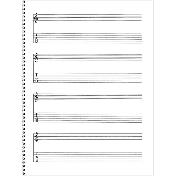 Music Sales Passantino Guitar Manuscript Paper Spiral pad #159 - 4 Staves, 64 Pgs, 9X12