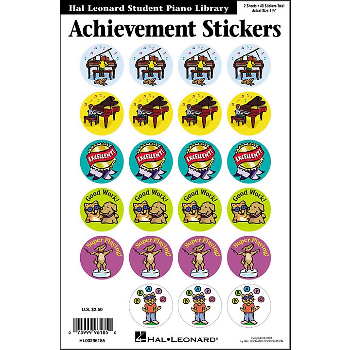 Key Stickers Piano Instruction (100016) by Hal Leonard