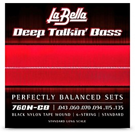 La Bella 760N-CB Deep Talkin' Bass Black Nylon Tape Wound 6-String Bass Strings - Standard