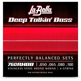 La Bella 760RHBB Deep Talkin' Bass Stainless Steel Round Wound Bass Strings for Beatle Bass