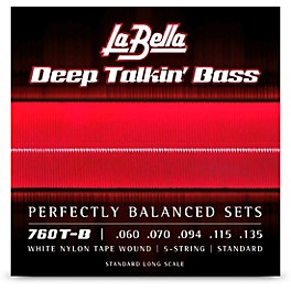 La Bella 760T-B Deep Talkin' Bass White Nylon Tape Wound 5-String Bass Strings - Standard