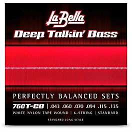 La Bella 760T-CB Deep Talkin Bass White Nylon Tape Wound 6-String Bass Strings - Standard
