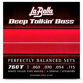La Bella 760T Deep Talkin Bass White Nylon Tape Wound 4-String Bass Strings - Standard