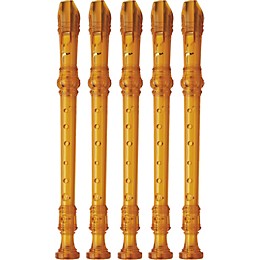 Lyons 3-Piece Recorder Baroque Fingering Transparent Orange 5-Pack