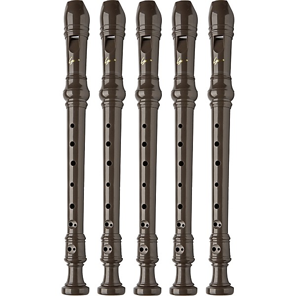Lyons 3-Piece Recorder Baroque Fingering Brown 5-Pack