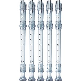 Lyons 3-Piece Recorder Baroque Fingering Transparent Clear 5-Pack