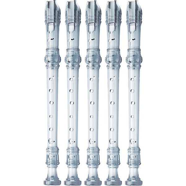 Lyons 3-Piece Recorder Baroque Fingering Transparent Clear 5-Pack
