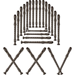 Lyons 3-Piece Recorder Baroque Fingering Brown 25-Pack