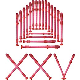 Lyons 3-Piece Recorder Baroque Fingering Transparent Pink 25-Pack