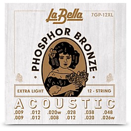 La Bella 7GP Phosphor Bronze 12-String Acoustic Guitar Strings
