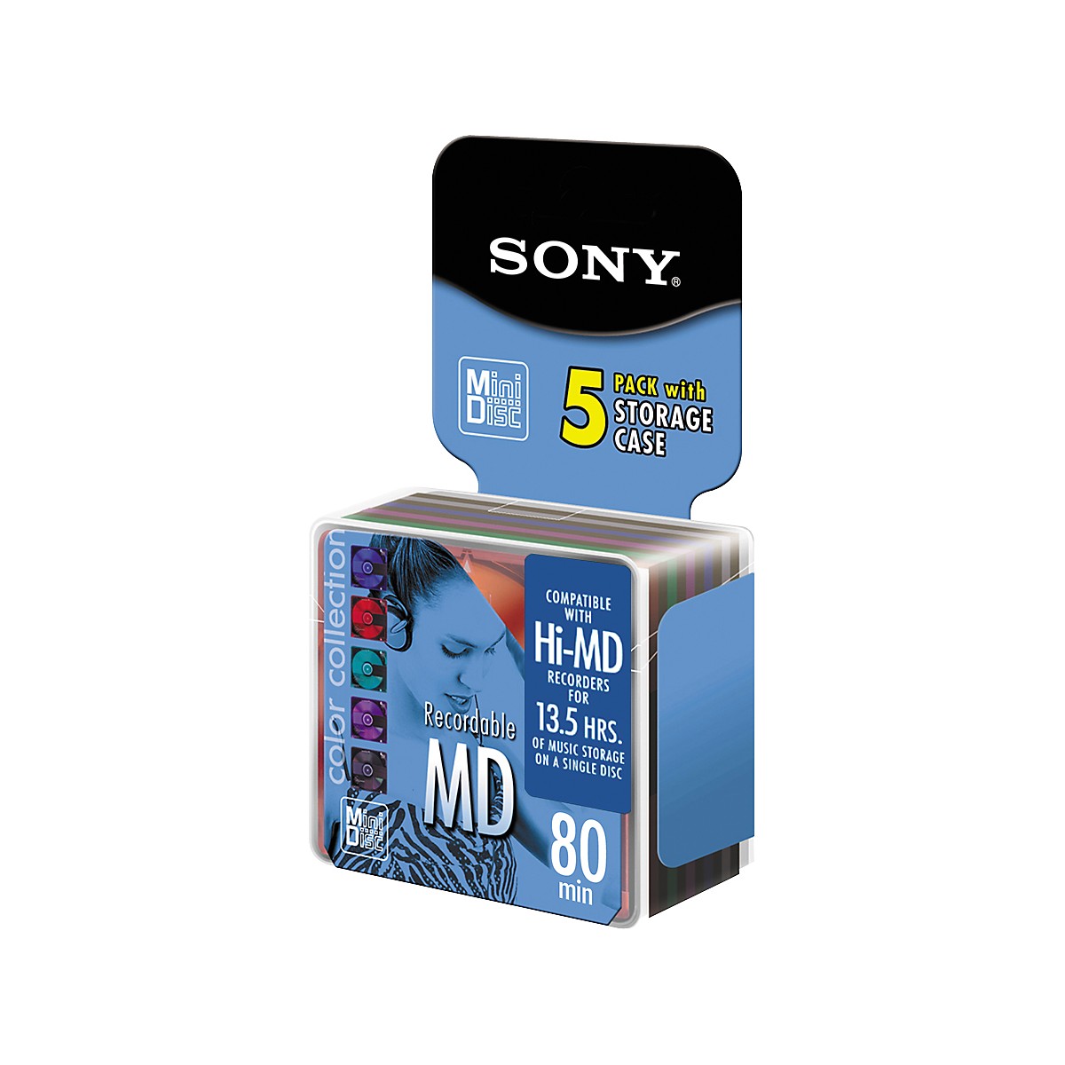 Sony 80Minute Color MiniDisc 5Pack in Soft Case Guitar Center