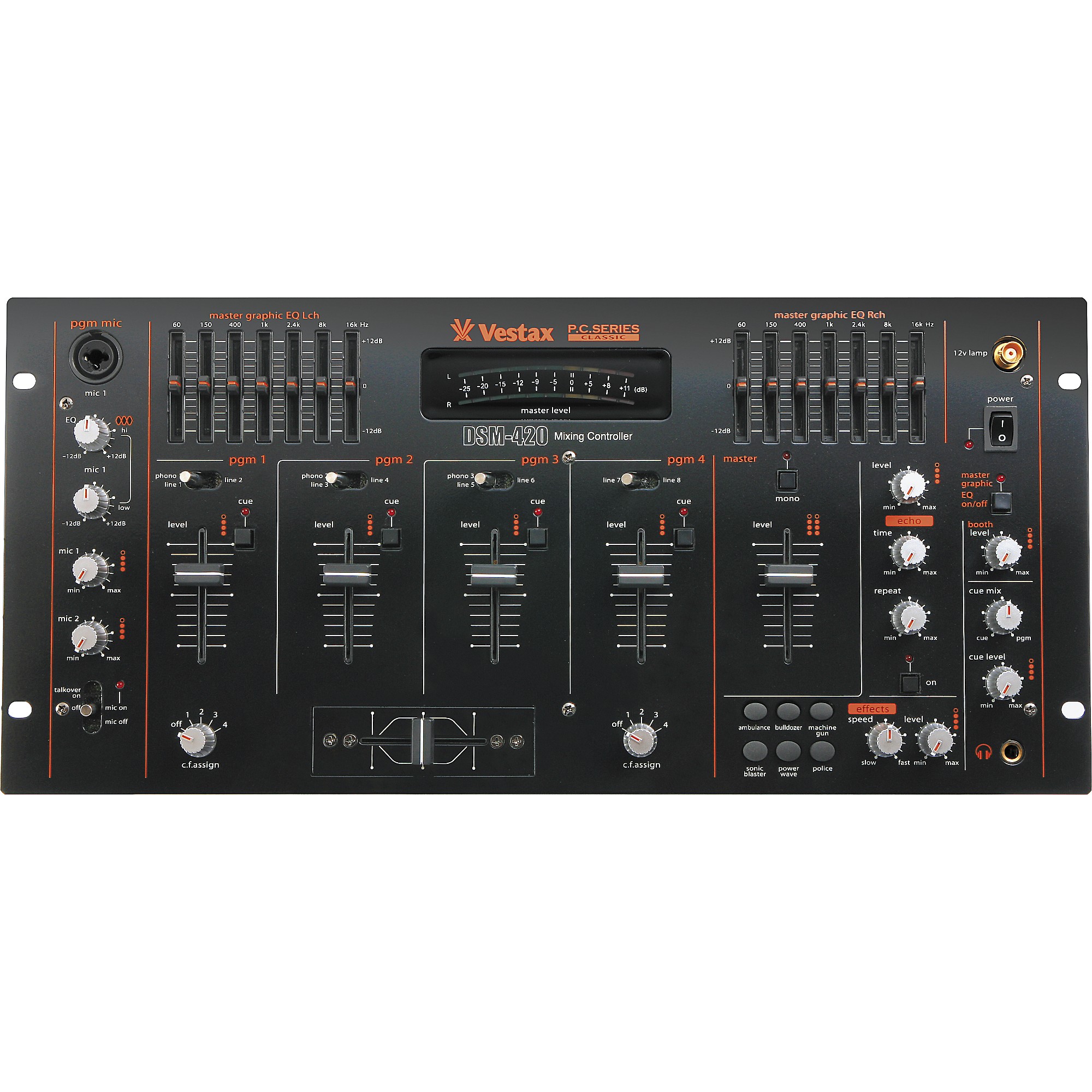 Restock Vestax DSM-420 4-Channel DJ Mixer with Effects | Guitar Center