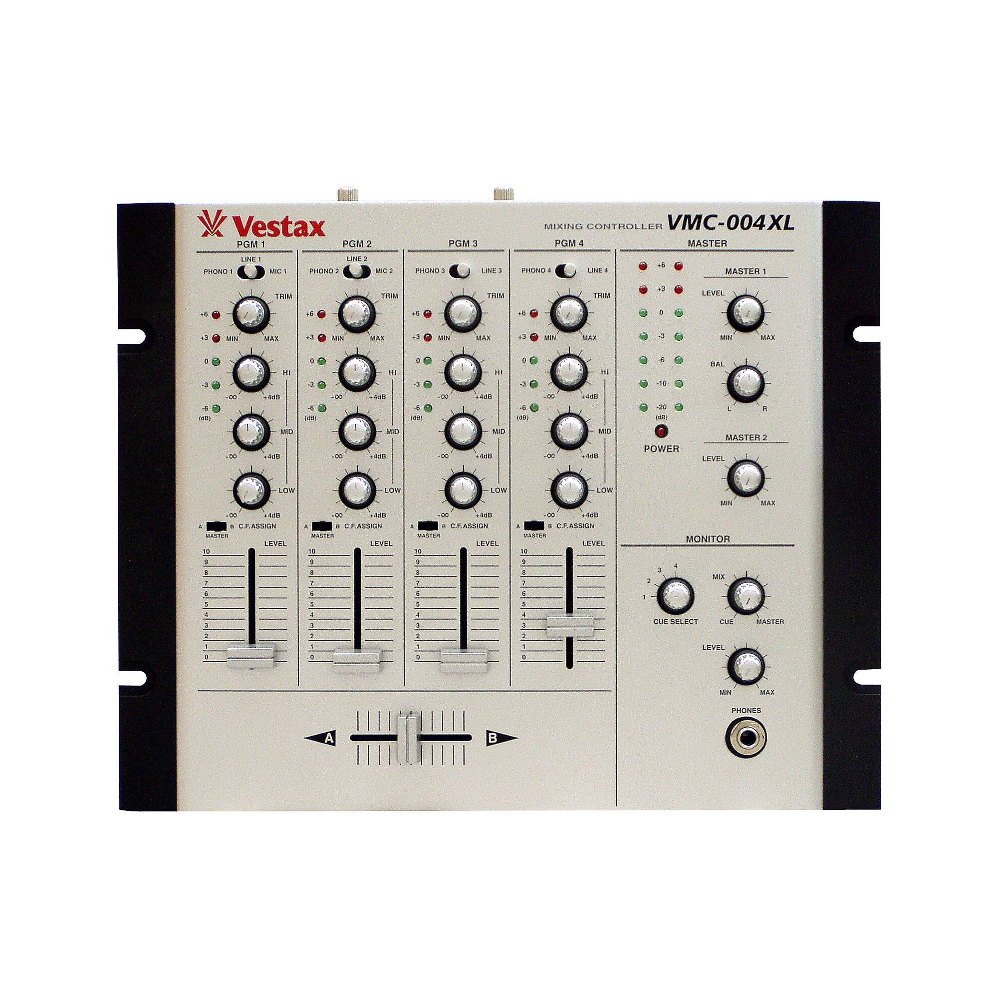 Restock Vestax VMC-004XL 4-Channel DJ Mixer Silver | Guitar Center