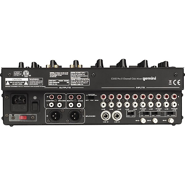 Restock Gemini CS-02 Professional 5-Channel Stereo DJ Mixer