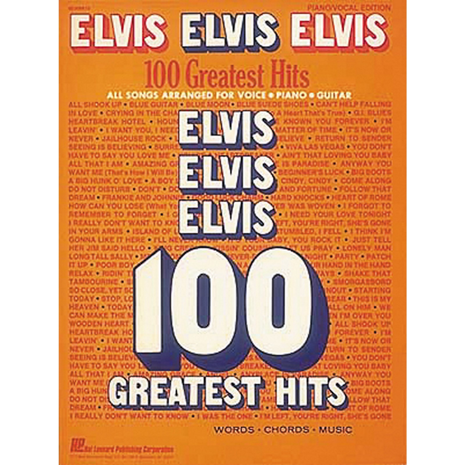 Hal Leonard Elvis Elvis Elvis 100 Greatest Hits Piano, Vocal, Guitar ...