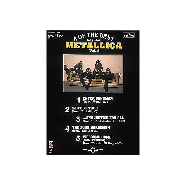 Cherry Lane Metallica - 5 of the Best for Guitar Volume 2 Book
