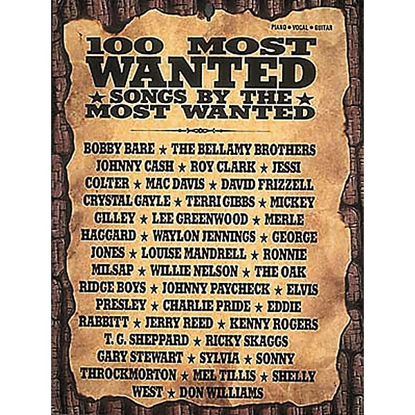 Hal Leonard Country - 100 Most Wanted Piano, Vocal, Guitar Songbook
