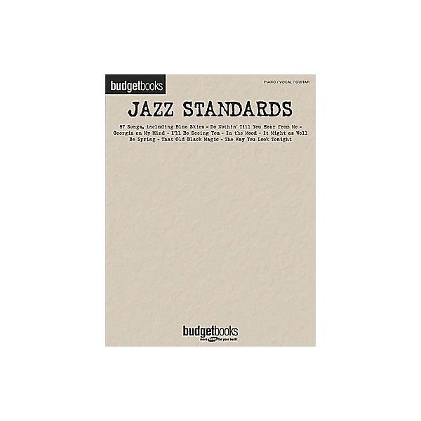 Hal Leonard Jazz Standards Budget Piano, Vocal, Guitar Songbook