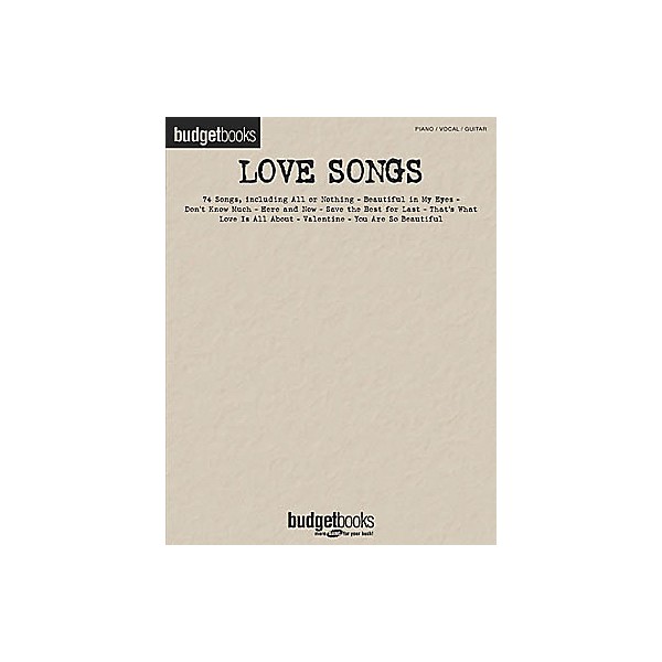 Hal Leonard Love Songs Budget Piano, Vocal, Guitar Songbook