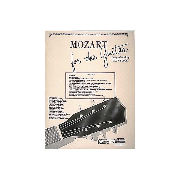Edward B. Marks Music Company Mozart for Guitar Book